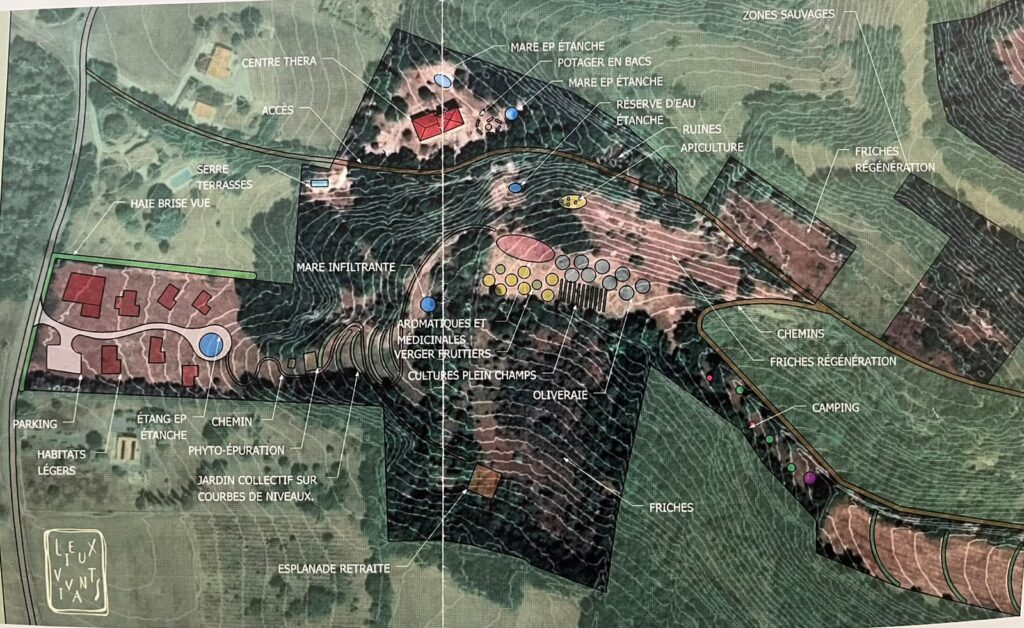 Le plan de conception en permaculture réalisé par Lieux Vivants